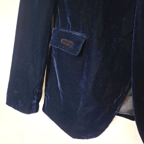 Bagozza Midnight Blue Velour Mens Blazer US Size 44 EU Size 54 - Picture 5 of 14